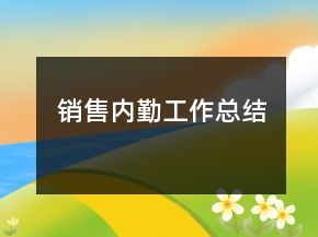 銷售內(nèi)勤工作總結(jié)