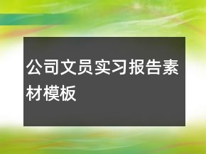 公司文員實(shí)習(xí)報(bào)告素材模板