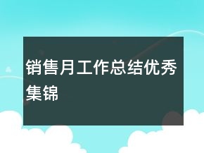 銷售月工作總結(jié)優(yōu)秀集錦
