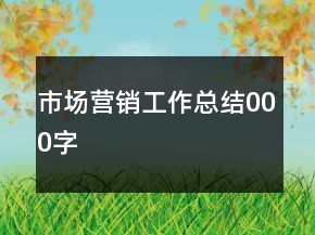 市場(chǎng)營(yíng)銷(xiāo)工作總結(jié)000字