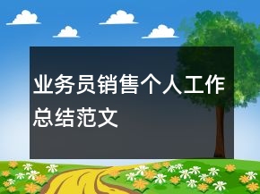 業(yè)務(wù)員銷售個(gè)人工作總結(jié)范文