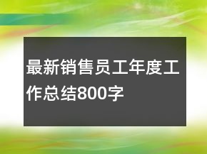 最新銷售員工年度工作總結(jié)800字