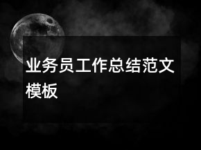業(yè)務(wù)員工作總結(jié)范文模板