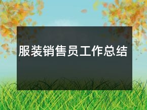 服裝銷售員工作總結(jié)