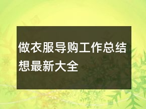 做衣服導(dǎo)購工作總結(jié)想最新大全