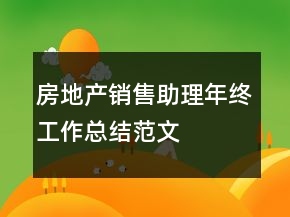 房地產(chǎn)銷售助理年終工作總結(jié)范文