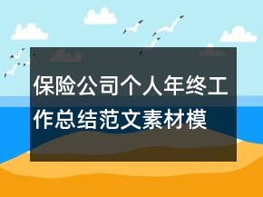保險(xiǎn)公司個(gè)人年終工作總結(jié)范文素材模板