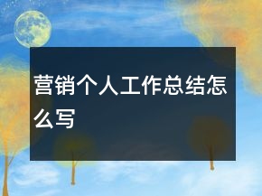 營(yíng)銷個(gè)人工作總結(jié)怎么寫