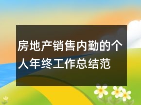 房地產(chǎn)銷售內(nèi)勤的個(gè)人年終工作總結(jié)范文精選