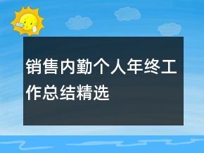 銷售內(nèi)勤個人年終工作總結(jié)精選