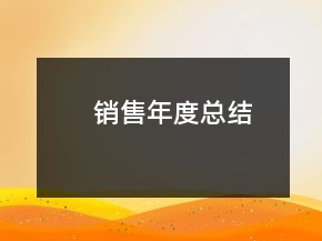 銷售年度總結(jié)