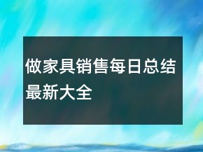 做家具銷售每日總結最新大全