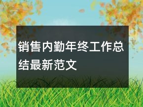 銷售內(nèi)勤年終工作總結(jié)最新范文