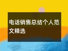 電話銷售總結(jié)個(gè)人范文精選