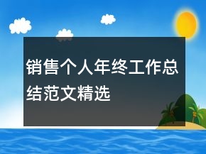 銷售個人年終工作總結(jié)范文精選