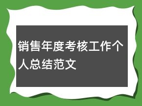銷售年度考核工作個人總結范文