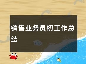 銷售業(yè)務(wù)員初工作總結(jié)
