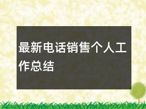最新電話銷(xiāo)售個(gè)人工作總結(jié)