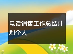 電話銷售工作總結(jié)計(jì)劃個(gè)人