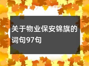 關于物業(yè)保安錦旗的詞句97句