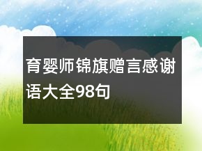 育嬰師錦旗贈(zèng)言感謝語(yǔ)大全98句