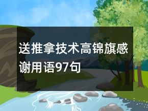 送推拿技術(shù)高錦旗感謝用語97句