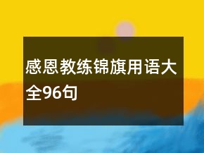 感恩教練錦旗用語大全96句