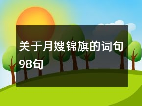 關(guān)于月嫂錦旗的詞句98句