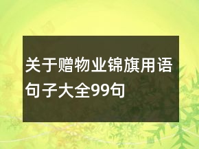 關(guān)于贈物業(yè)錦旗用語句子大全99句