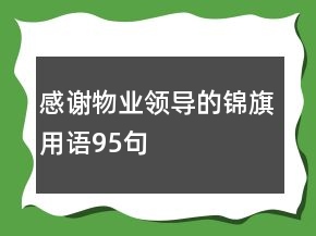 感謝物業(yè)領(lǐng)導(dǎo)的錦旗用語(yǔ)95句