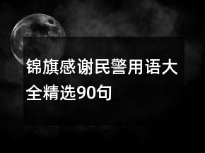 錦旗感謝民警用語(yǔ)大全精選90句