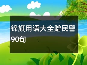 錦旗用語大全贈民警90句