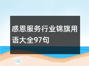 感恩服務(wù)行業(yè)錦旗用語大全97句