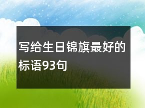 寫給生日錦旗最好的標語93句