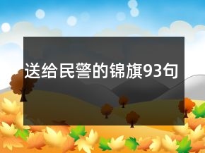 送給民警的錦旗93句
