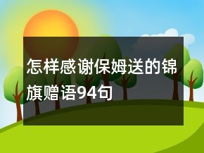 怎樣感謝保姆送的錦旗贈語94句