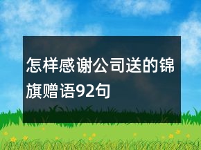 怎樣感謝公司送的錦旗贈語92句