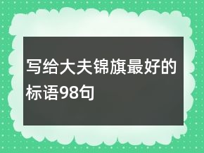 寫給大夫錦旗最好的標(biāo)語98句