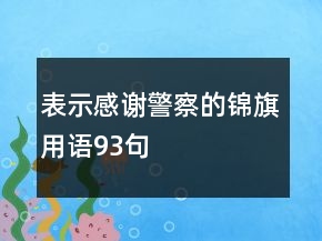表示感謝警察的錦旗用語(yǔ)93句