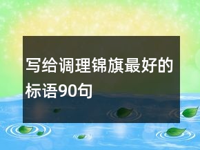 寫給調(diào)理錦旗最好的標語90句