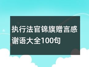 執(zhí)行法官錦旗贈言感謝語大全100句
