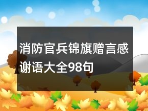 消防官兵錦旗贈言感謝語大全98句