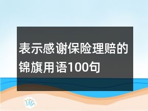 表示感謝保險理賠的錦旗用語100句