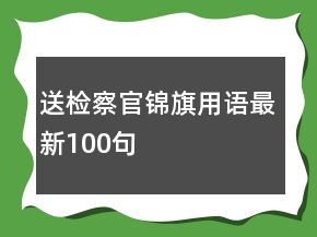 送檢察官錦旗用語最新100句