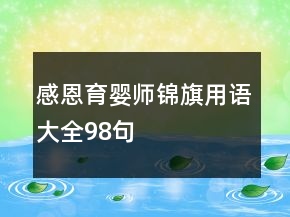 感恩育嬰師錦旗用語大全98句