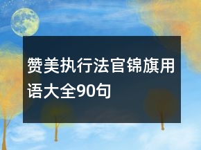 贊美執(zhí)行法官錦旗用語(yǔ)大全90句