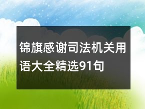 錦旗感謝司法機(jī)關(guān)用語大全精選91句