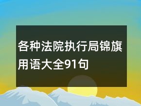 各種法院執(zhí)行局錦旗用語(yǔ)大全91句