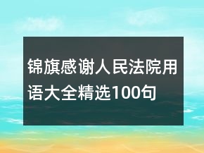 錦旗感謝人民法院用語大全精選100句