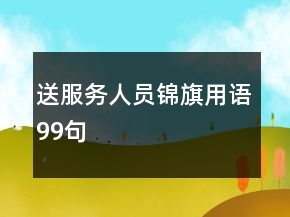 送服務(wù)人員錦旗用語99句